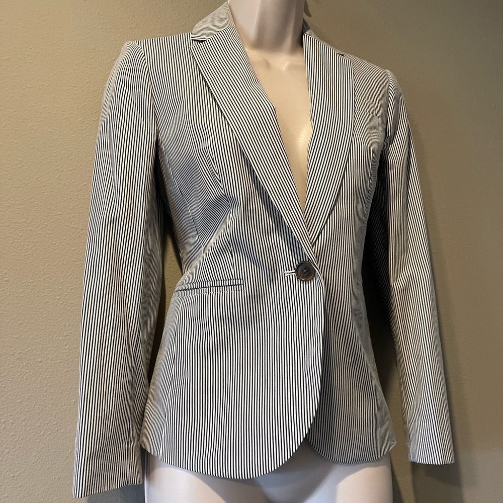 NWOT J. Crew Cotton Micro Pinstriped Blazer, 0P